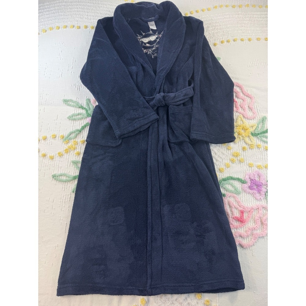 Joe Boxer Navy‎ Fleece Robe Kids Size 10 12 Large Flame Resistant Character